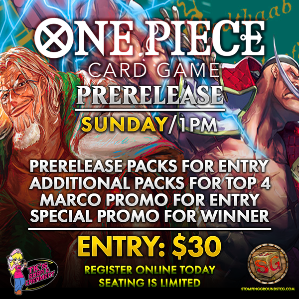 One Piece TCG: Two Legends Prerelease Event Entry (Hosted @TK's Boba & Creamery)